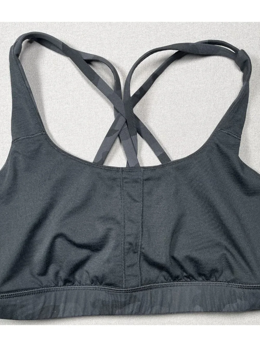 Lululemon Energy Black Camo Print Medium Support Athletic Bra - Women Size 8